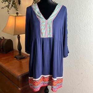 White Mark | BOHO Tunic Mini Dress | Size XL